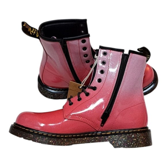 Dr. Martens 1460 Gradient Glitter Lace Up cOMBAT‎ BootS pink Women's Size 6 New - Picture 9 of 15